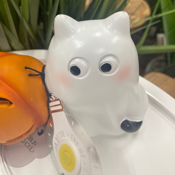 Halloween Cat Ghost & Mummy Cat w/ Light up Pumpkin 🐈‍⬛👻🎃NWT Goblins & Ghouls - Picture 7 of 9